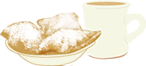 Illustration of Coffee and Beignets