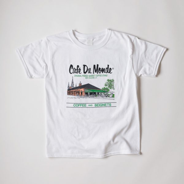 Cafe du Monde White Youth Gildan Tee Shirt