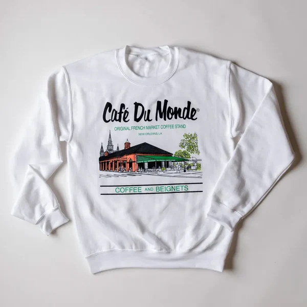 Cafe du Monde White Gildan Sweatshirt