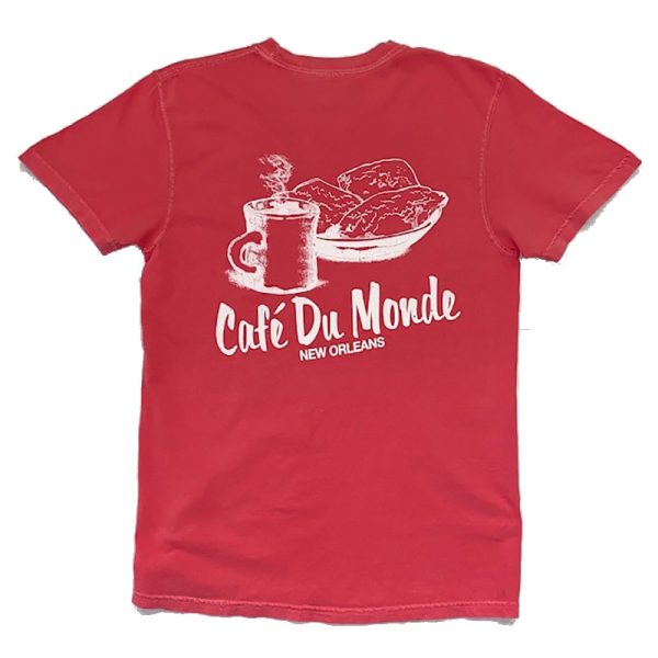 Cafe du Monde Comfort Colors Coffee and Beignets Watermelon Tee Shirt Back