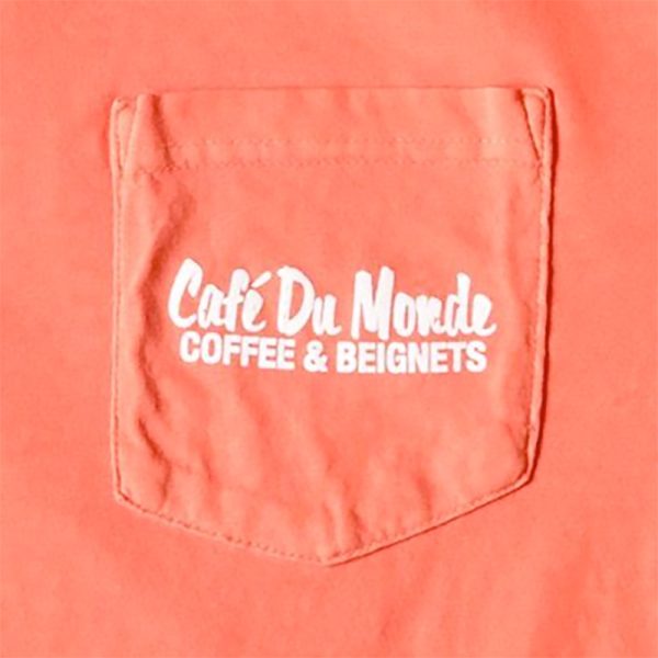 Cafe du Monde Comfort Colors Long Sleeve T-Shirt Salmon Pocket