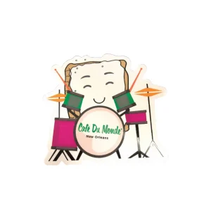 Cafe du Monde Drums Permanent Vinyl Sticker