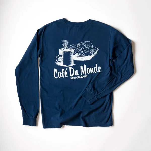 Cafe du Monde Comfort Colors Long Sleeve T-Shirt Navy Back