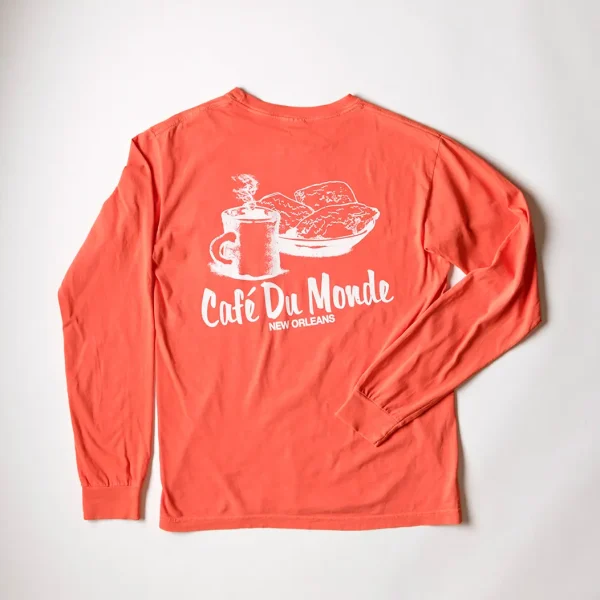 Cafe du Monde Comfort Colors Long Sleeve T-Shirt Salmon Back