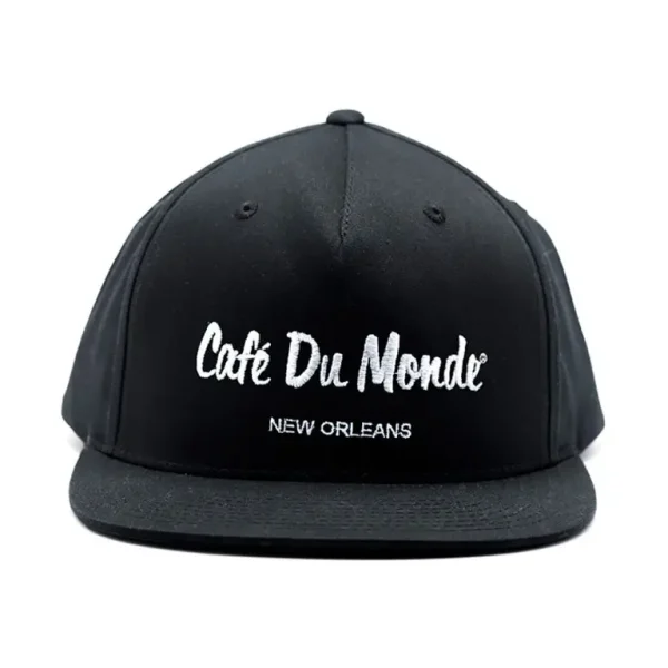 Cafe du Monde Black Flat Bill Cap