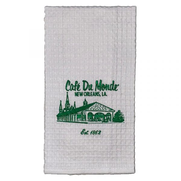 Cafe du Monde Waffle Weave Logo Towel