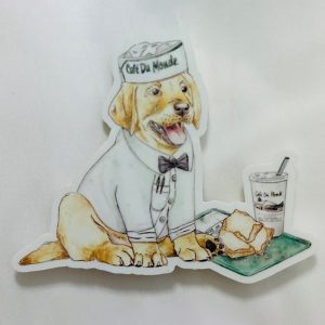 Cafe du Monde Pup Waiter Sticker