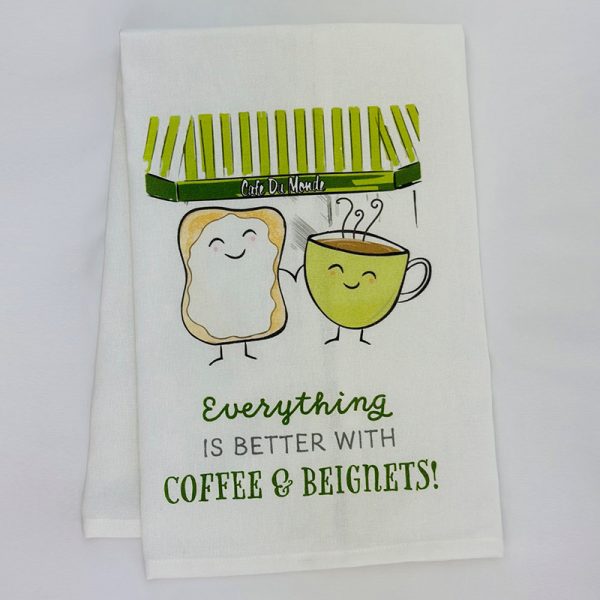 Cafe du Monde Better with Beignets Towel