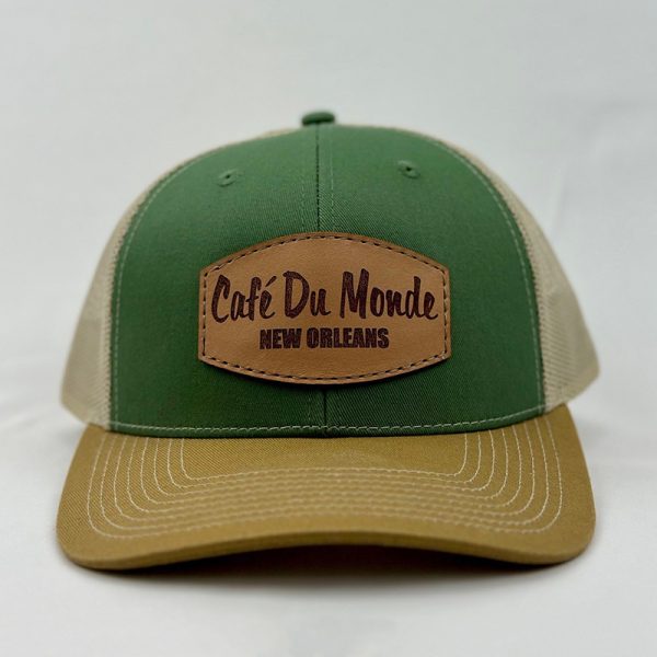 Cafe du Monde Leather Patch Fern and Gold Cap
