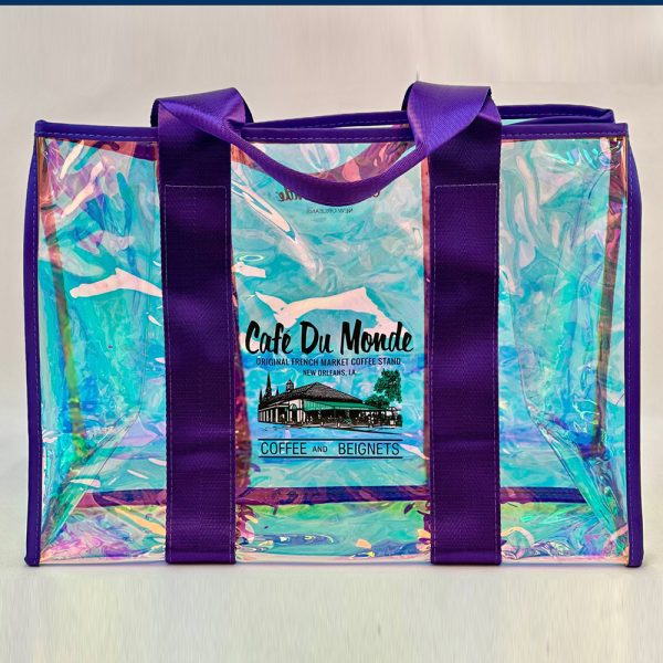 Cafe du Monde Iridescent Tote Purple Straps Bag