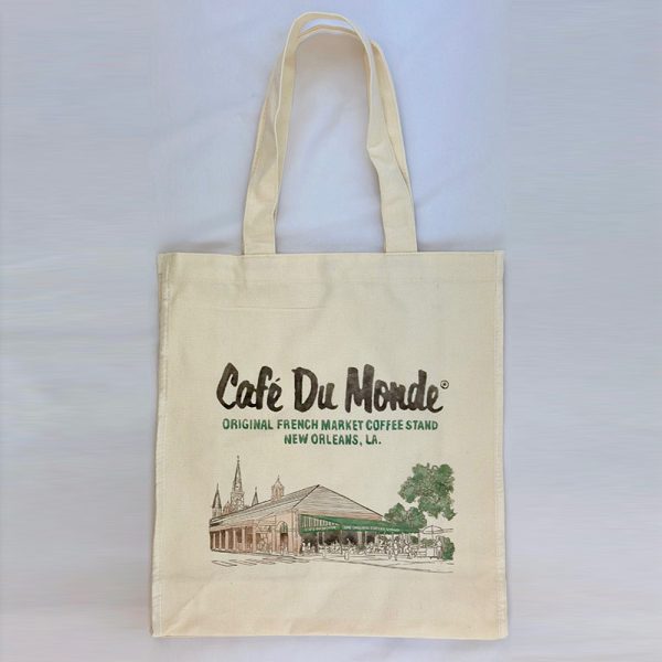 Front view of Cafe du Monde Vintage Tote Bag