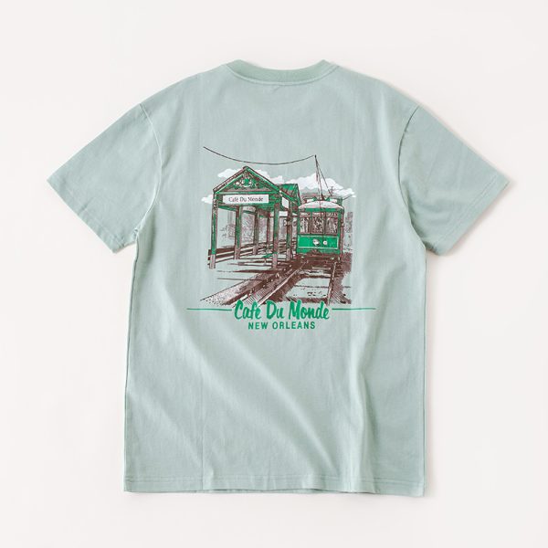 Back of Cafe du Monde Streetcar Bay T-Shirt