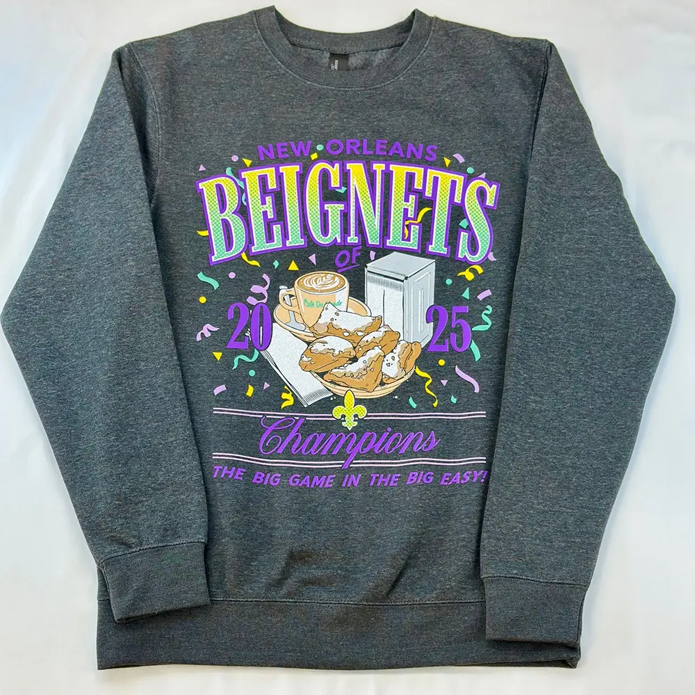 Mardi Gras Crew Sweatshirt • Cafe Du Monde New Orleans