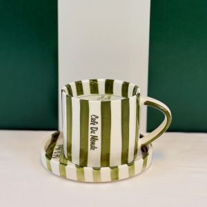 Green Stripe Cup & Saucer