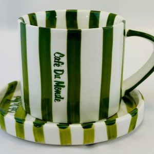 Green Stripe Cup & Saucer