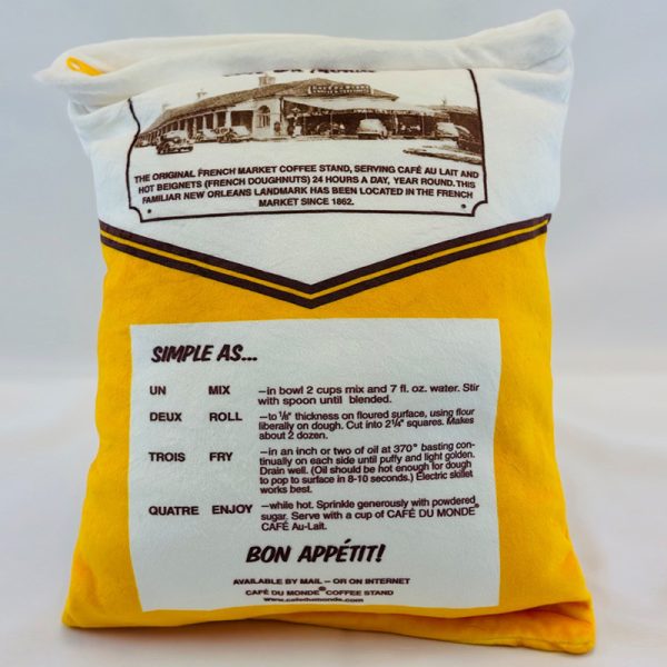 Back of Cafe du Monde Plush Beignet Bag