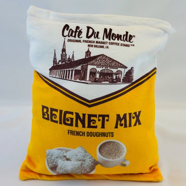 Front of Cafe du Monde Plush Beignet Bag