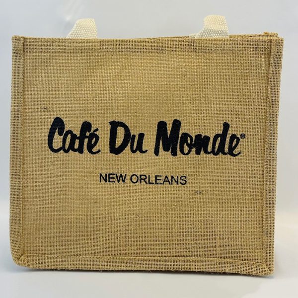 Back of Cafe du Monde Small Jute Tote