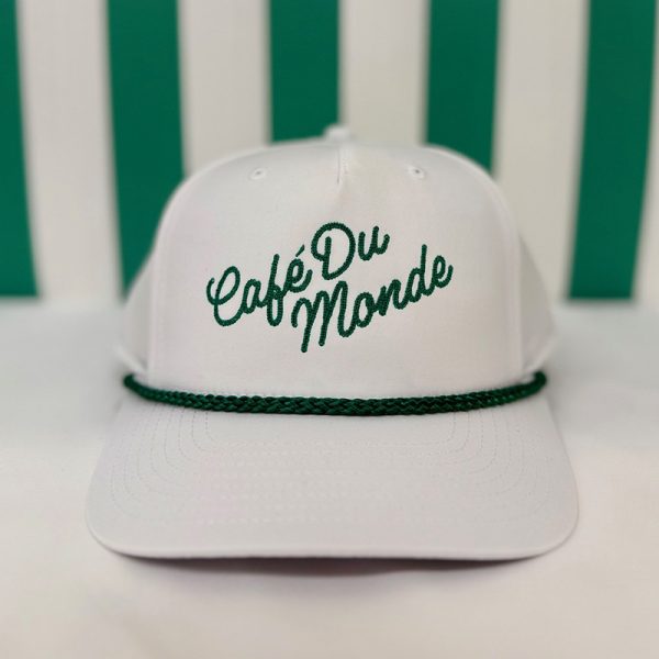Cafe du Monde White Cap with Green Rope