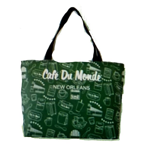 Cafe du Monde promotional tote bag in green