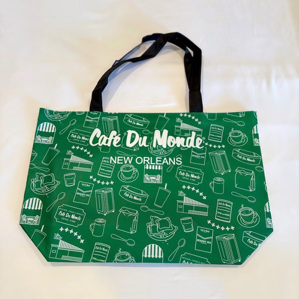 Cafe du Monde promotional tote bag in green