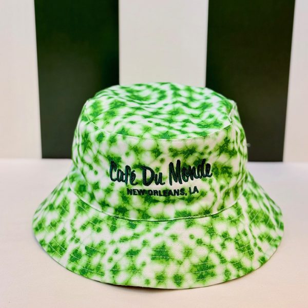 Cafe du Monde New Orleans Green Tie Dye Bucket Hat