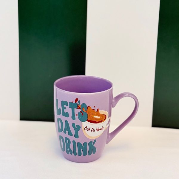 Cafe du Monde Let's Day Drink Mug in Purple
