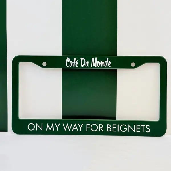 On My Way for Beignets” License Plate Cover • Cafe Du Monde New