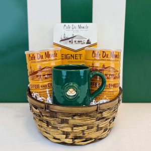 Cafe du Monde Old Metairie Gift Basket with Peacock Mug