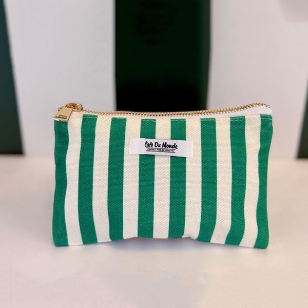 Cafe du Monde Green Stripe Pouch