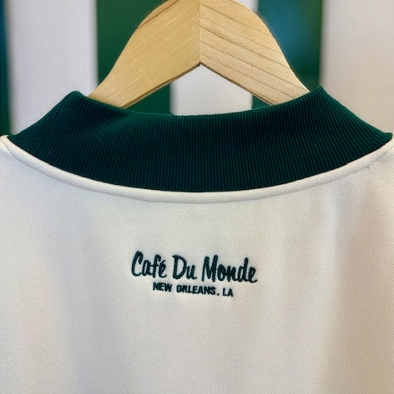 Café Sweater with Green Trim