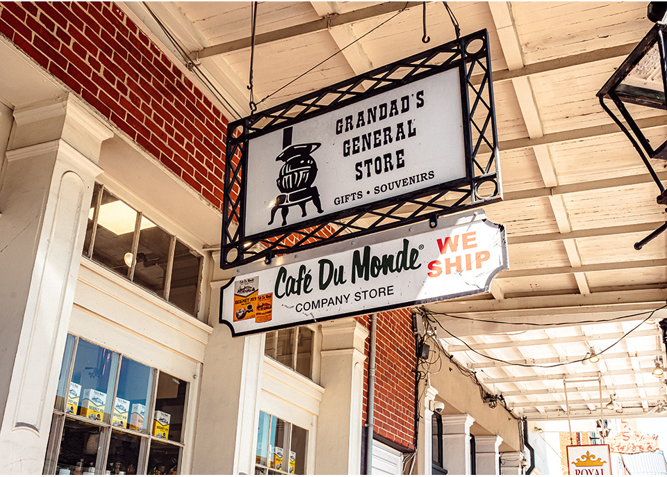 Front of Cafe du Monde Grandad's General Company Store