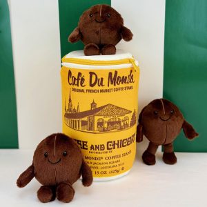 Cafe du Monde Plush Coffee Can Toy with Coffee Bean plush toys outside the can