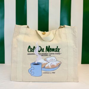 Front of Cafe du Monde Coffee and Beignets Tote