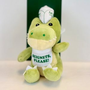 Cafe du Monde Gator Waiter Plush wearing a Beignets, Please! shirt